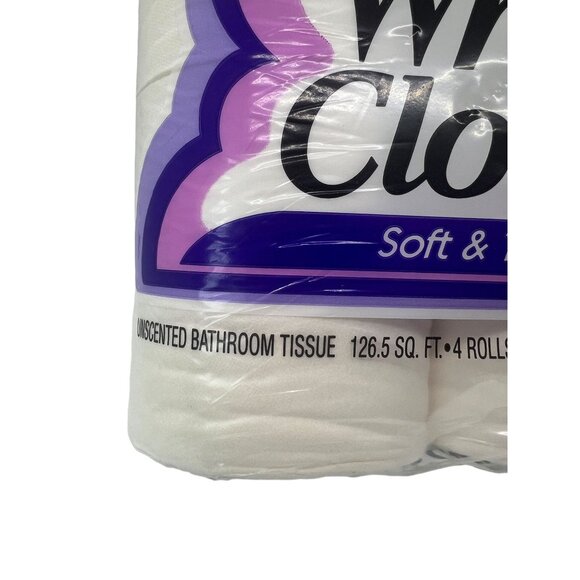 Vintage 90's White Cloud Bathroom Tissue Toilet Paper Prop Drama 4 pack NEW - Picture 2 of 5